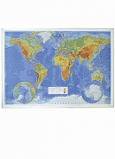 Svet - nástenná všeobecnogeografická mapa 1:20 mil. - laminovaná s lištou (Kolektív)