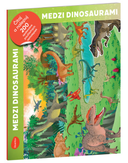 Čítaj a nalepuj – Medzi dinosaurymiI, kniha se samolepkami (Laura Tavazzi)