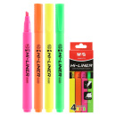 Zvýrazňovač M&G Hi-Liner Fluo - sada 4 farby