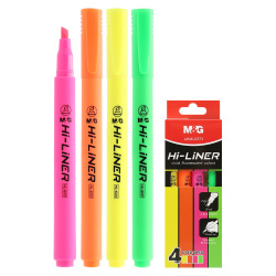 Zvýrazňovač M&G Hi-Liner Fluo - sada 4 farby