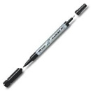 Permanentný popisovač, 0,8/2 mm, obojstranný,  PILOT "Twin", čierny