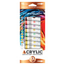 Akrylové farby Junior metalické, 12 ml x 12 kusov