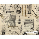 Darčekový baliaci papier florentia 70 x 100 cm - noty a hodobné nástroje