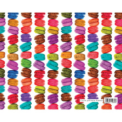 Darčekový baliaci papier candy 70 x 100 cm - makrónky
