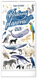 Notique Nástenný kalendár Rodinný plánovací Animalium 2026