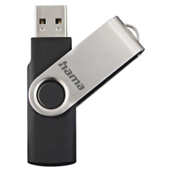 HAMA Rotate, USB Kľúč, 64GB, strieborný/čierny