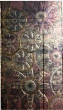 Zápisník s magnetickou klopou 100x180 mm zlatobronzový ornament C