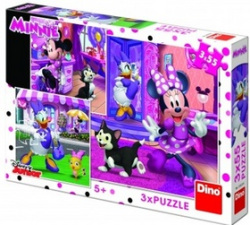 DINO Puzzle - Deň s Minnie (3 x 55 dielikov)
