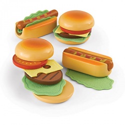 Textilný hamburger a hot-dog