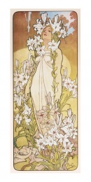 Pohľadnica Alfons Mucha – Lily, dlhá