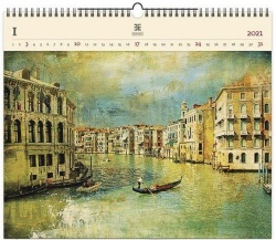 Luxusní dřevěný obrazový kalendář Venezia IV