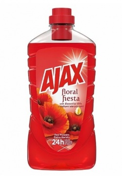 Ajax Floral Fiesta Red Flowers univerzálny čistiaci prostriedok na podlahy s vôňou divých kvetov 1l