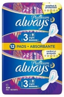 Always Platinum Ultra Night - nočné hygienické vložky s krídelkami (12ks)