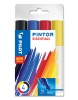 PILOT Pintor Medium: Sada akrylových popisovačov 1,5 - 2,2 mm - Základné farvy 4 ks