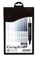 Graph´it Set alkoholových popisovačů, Cool Grey 12 ks