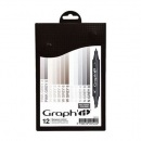 Graph´it Set alkoholových popisovačů, Mix Grey 12 ks
