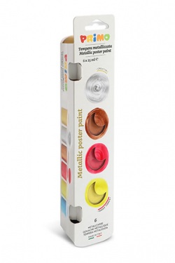 PRIMO temperové farby METALLIC 6 x 25 ml