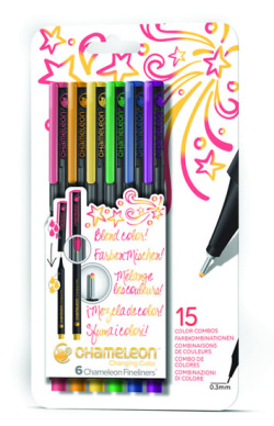 Set Chameleon Fineliner - detailné popisovače, základné tóny 6 ks