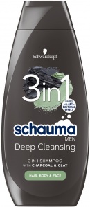 Schauma šampon Men 3v1 Charcoal 400 ml