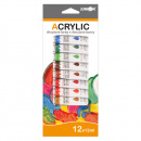Farby akrylové 12 ml - sada 12 ks