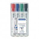 Popisovač na tabuľu a flipchartovú tabuľu, zrezaný hrot, STAEDTLER "Lumocolor 351 B" (4ks)