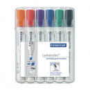 Popisovač na tabuľe, 2,5 mm, zrezaný hrot, STAEDTLER "Lumocolor 351 B" (6 ks)