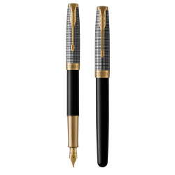 Pero plniace PARKER Sonnet Silver & Black GT 18K -F-