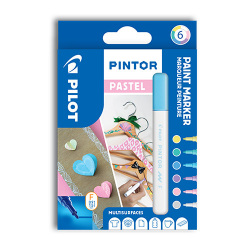 Dekoračný popisovač PILOT "Pintor Pastel", sada 6 ks, hrot F