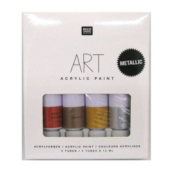 RI sada akrylových farieb Metallic 4 x 12 ml