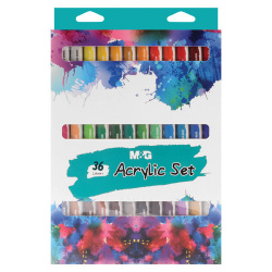 Farby akrylové M&G 12 ml - sada 36 ks