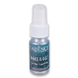Textilná farba Cadence, v spreji, trblietavá strieborná, 25 ml
