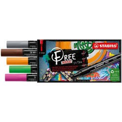STABILO FREE: Vitage akrylový popisovač sada 5 ks - okrúhly hrot 2-3 mm