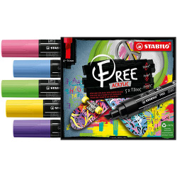 STABILO FREE: Seaside  akrylový popisovač sada 5 ks - klinový hrot 4-10 mm