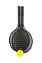Soft tenis čierny + loptička 53 cm