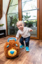 Odrážadlo FUNNY WHEELS Rider Ride-On levíček 50 cm plyšový modrý 12m+