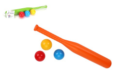 Baseballová pálka 50 cm + 3 ks loptičiek