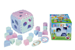 Baby set vkladacia kocka Mimi + hryzacie krúžky