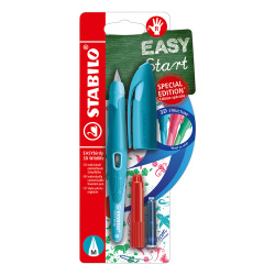 Ergonomické plniace pero pre pravákov STABILO s bombičkou, hrot M, modré