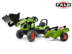 Šliapací traktor Claas Arion s nakladačom a vlečkou