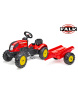 Falk šliapací traktor country farmer s vlečkou, červený