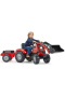Falk Šliapací traktor Massey Fergusson s nakladačom a vlečkou