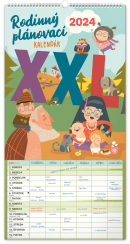 Nástenný kalendár Rodinný plánovací XXL 2024, 33 × 64 cm