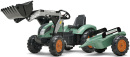 Falk šliapací traktor SUPER LOADER 1054AM s nakladačom a prívesom - zelený
