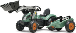 Falk šliapací traktor SUPER LOADER 1054AM s nakladačom a prívesom - zelený