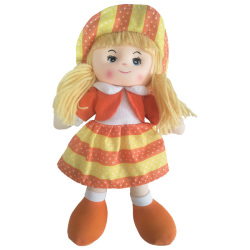 Bábika handrová 60 cm oranžové šatôčky