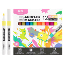 Popisovač akrylový M&G Pastel - sada 12 kusov