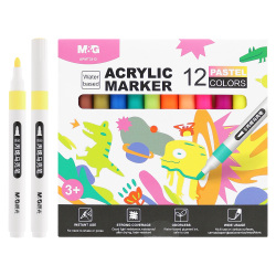 Popisovač akrylový M&G Pastel - sada 12 kusov