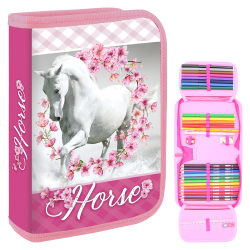 Školský peračník Horse dvojchlopňový s náplňou 