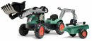 Falk Šliapací traktor Vintage 2054N s lyžicou, bagrom a prívesom, zelený