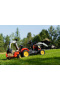 Falk Šliapací traktor Vintage 2058N s lyžicou, bagrom a prívesom, červený